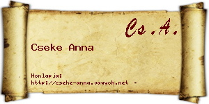 Cseke Anna névjegykártya